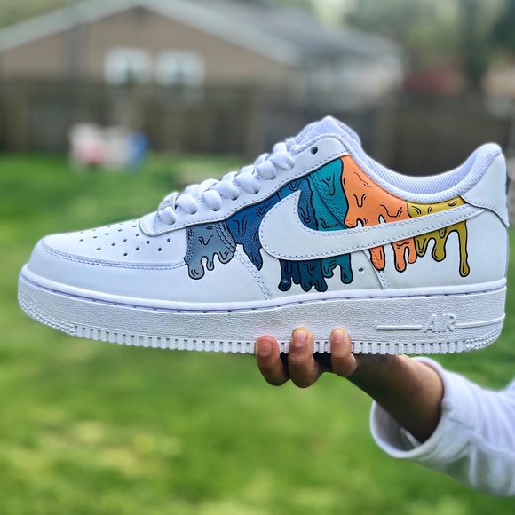 Custom Painted “cartoon drip” Nike Air Force 1s - Picture 4 of 6
